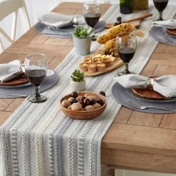 Design Imports Farmhouse Braided Stripe Table Runner