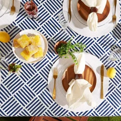 Design Imports Navy Grid Vinyl Tablecloth