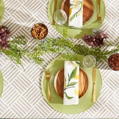 Design Imports Navy Grid Vinyl Tablecloth