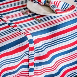 Design Imports Patriotic Stripe Outdoor Umbrella Tablecloth