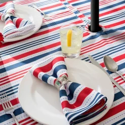 Design Imports Patriotic Stripe Outdoor Umbrella Tablecloth