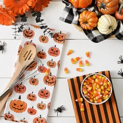 Design Imports Pumpkin Faces 3-pc. Dish Cloths