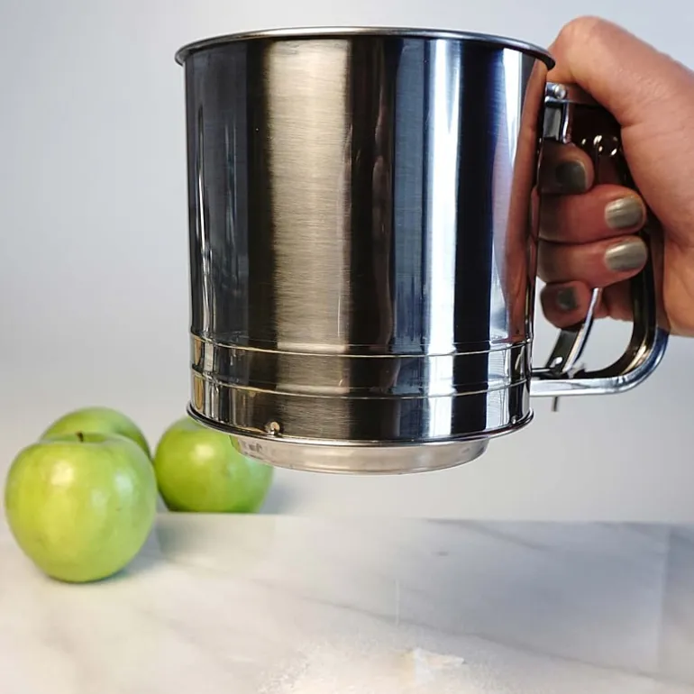 Design Imports Stainless Steel 5-Cup Triple Mesh Flour Sifter