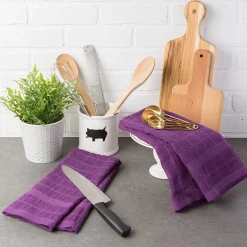 Design Imports Windowpane 4-pc. Terry Dish Cloth Set