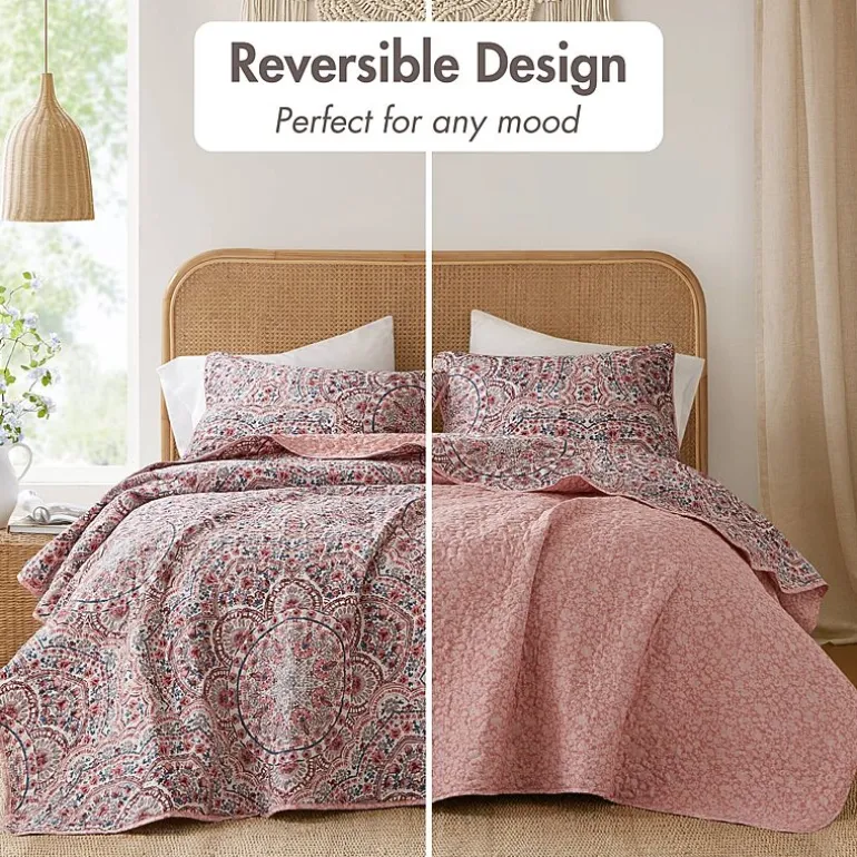 510 Design Valerie Boho Floral Reversible Quilt Set