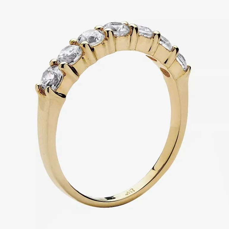 DiamonArt® 2MM 3/4 CT. T.W. White Cubic Zirconia 10K Gold Band
