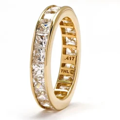 DiamonArt® 4MM 5 1/4 CT. T.W. White Cubic Zirconia 10K Gold Band