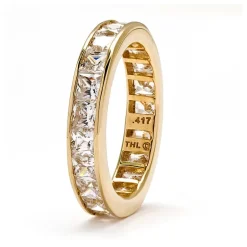 DiamonArt® 4MM 5 1/4 CT. T.W. White Cubic Zirconia 10K Gold Band
