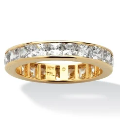 DiamonArt® 4MM 5 1/4 CT. T.W. White Cubic Zirconia 10K Gold Band