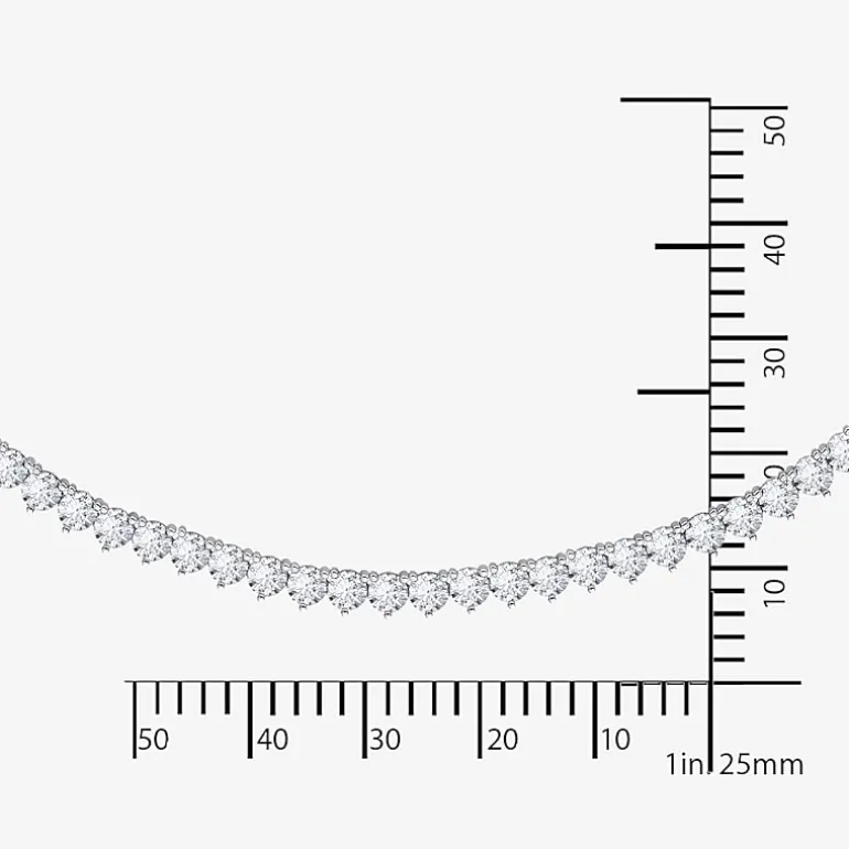 DiamonArt® Sterling Silver 17 3/8 CT. T.W. Cubic Zirconia Tennis Necklace