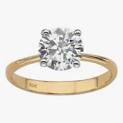 DiamonArt® Womens 2 1/2 CT. T.W. Genuine White Topaz 10K Gold Round Engagement Ring