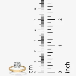 DiamonArt® Womens 2 1/2 CT. T.W. Genuine White Topaz 10K Gold Round Engagement Ring