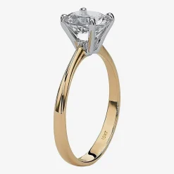 DiamonArt® Womens 2 1/2 CT. T.W. Genuine White Topaz 10K Gold Round Engagement Ring
