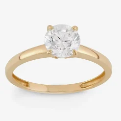 DiamonArt® Womens 1 CT. T.W. Lab Created White Cubic Zirconia 10K Gold Engagement Ring