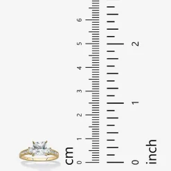 DiamonArt® Womens 2 1/5 CT. T.W. White Cubic Zirconia 10K Gold Square Engagement Ring