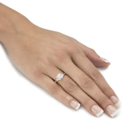 DiamonArt® Womens 2 1/5 CT. T.W. White Cubic Zirconia 10K Gold Square Engagement Ring