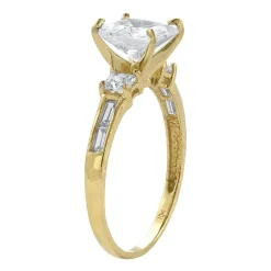 DiamonArt® Womens 2 1/5 CT. T.W. White Cubic Zirconia 10K Gold Square Engagement Ring