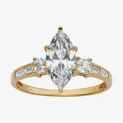 DiamonArt® Womens 2 1/2 CT. T.W. White Cubic Zirconia 10K Gold Engagement Ring