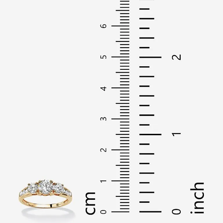 DiamonArt® Womens 1 7/8 CT. T.W. White Cubic Zirconia 10K Gold Engagement Ring