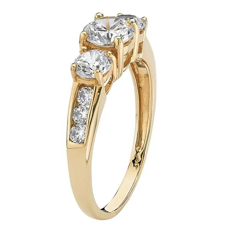 DiamonArt® Womens 1 7/8 CT. T.W. White Cubic Zirconia 10K Gold Engagement Ring