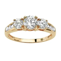 DiamonArt® Womens 1 7/8 CT. T.W. White Cubic Zirconia 10K Gold Engagement Ring