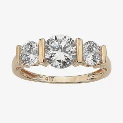 DiamonArt® Womens 2 1/2 CT. T.W. White Cubic Zirconia 10K Gold Engagement Ring