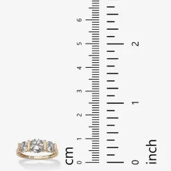 DiamonArt® Womens 2 1/2 CT. T.W. White Cubic Zirconia 10K Gold Engagement Ring