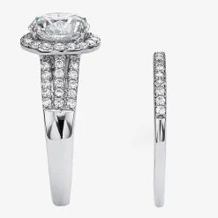DiamonArt® Womens 2 1/2 CT. T.W. White Cubic Zirconia 10K White Gold Bridal Set