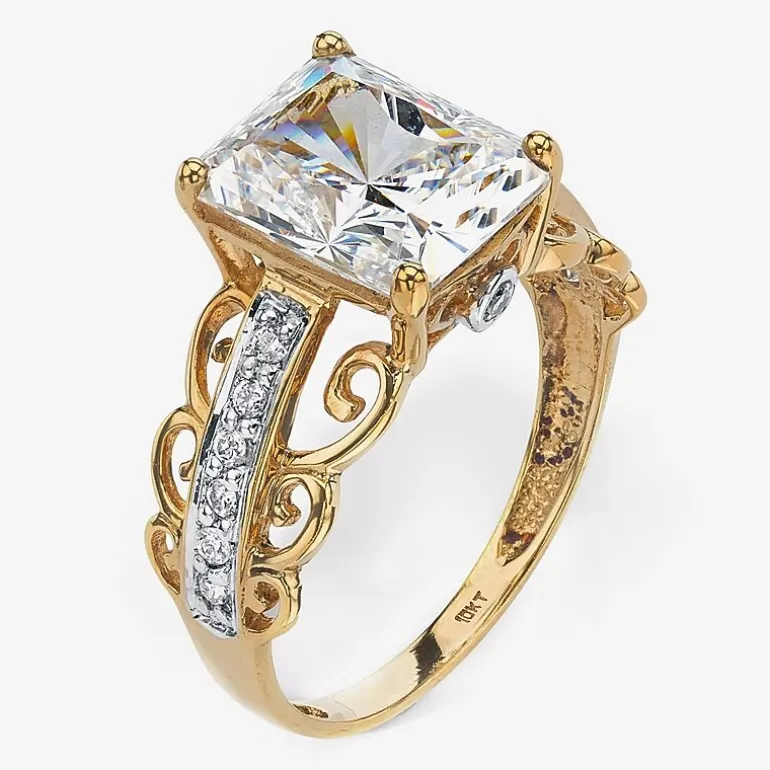 DiamonArt® Womens 3 1/2 CT. T.W White Cubic Zirconia 10K Gold Round Bridal Set