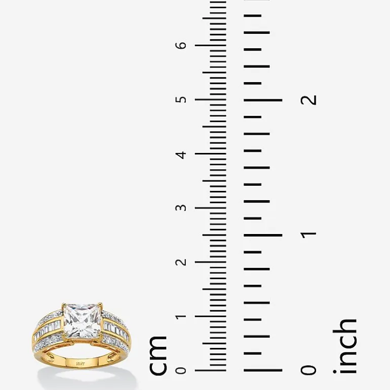 DiamonArt® Womens 2 3/4 CT. T.W. White Cubic Zirconia 10K Gold Engagement Ring