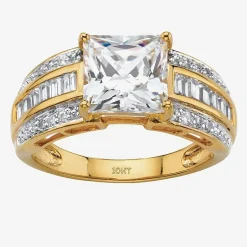 DiamonArt® Womens 2 3/4 CT. T.W. White Cubic Zirconia 10K Gold Engagement Ring