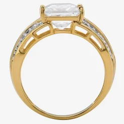 DiamonArt® Womens 2 3/4 CT. T.W. White Cubic Zirconia 10K Gold Engagement Ring