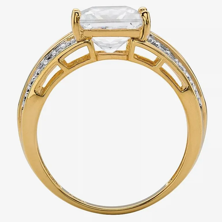 DiamonArt® Womens 2 3/4 CT. T.W. White Cubic Zirconia 10K Gold Engagement Ring