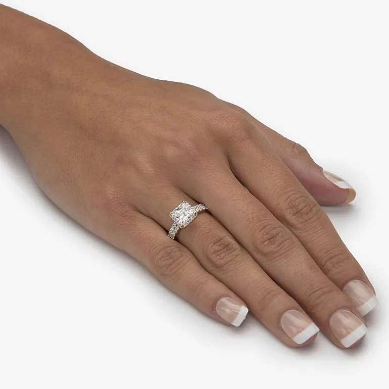 DiamonArt® Womens 2 CT. T.W. White Cubic Zirconia 10K Gold Square Bridal Set