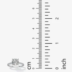 DiamonArt® Womens 2 CT. T.W. White Cubic Zirconia 10K White Gold Engagement Ring