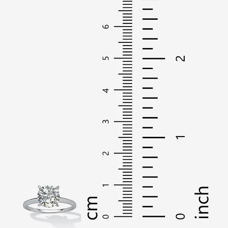 DiamonArt® Womens 2 CT. T.W. White Cubic Zirconia 10K White Gold Engagement Ring