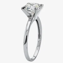 DiamonArt® Womens 2 CT. T.W. White Cubic Zirconia 10K White Gold Engagement Ring