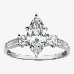 DiamonArt® Womens 2 1/2 CT. T.W. White Cubic Zirconia 10K Gold Diamond Engagement Ring