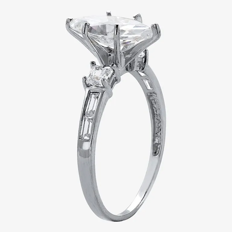 DiamonArt® Womens 2 1/2 CT. T.W. White Cubic Zirconia 10K Gold Diamond Engagement Ring
