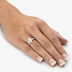 DiamonArt® Womens 2 1/2 CT. T.W. White Cubic Zirconia 10K Gold Diamond Engagement Ring