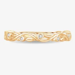 Diamond-Accent Wedding Band in 10K or 14K Gold