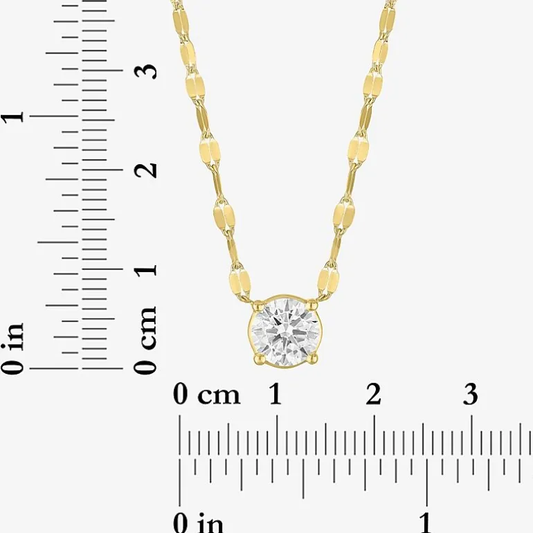Diamond Addiction (D-E / Vs1-Vs2) Womens 1 CT. T.W. Lab Grown White Diamond 10K Gold Round 18 Inch Pendant Necklace
