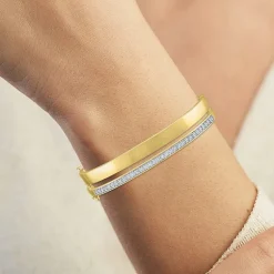 Diamond Addiction (G-H / I1-I2) Womens 2-pc. 1/10 CT. T.W. White Diamond 14K Gold Over Silver Sterling Silver Bracelet Set