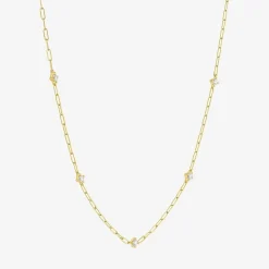Diamond Addiction (G-H / I1-I2) Womens 1/3 CT. T.W. Lab Grown White Diamond 10K Gold Paperclip Round 18 Inch Pendant Necklace