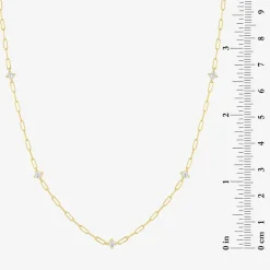 Diamond Addiction (G-H / I1-I2) Womens 1/3 CT. T.W. Lab Grown White Diamond 10K Gold Paperclip Round 18 Inch Pendant Necklace