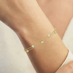 Diamond Addiction (G-H / Si2-I1) 10K Gold 8 Inch Cable Chain Bracelet