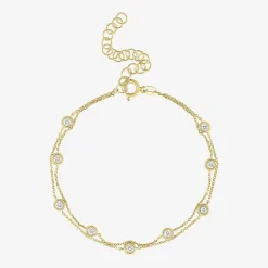 Diamond Addiction (G-H / Si2-I1) 10K Gold 8 Inch Cable Chain Bracelet