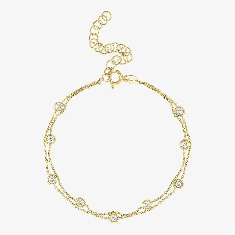 Diamond Addiction (G-H / Si2-I1) 10K Gold 8 Inch Cable Chain Bracelet