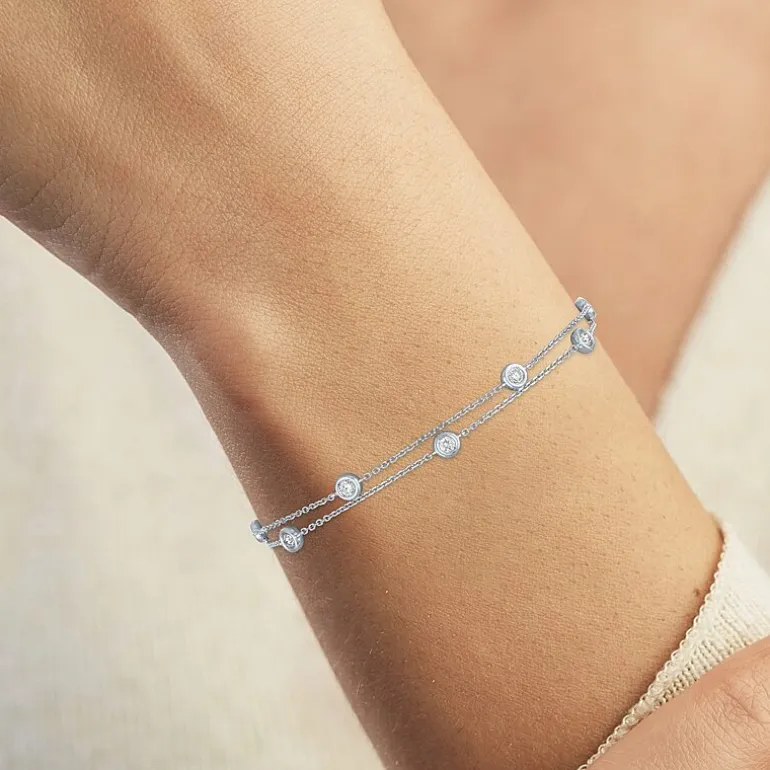 Diamond Addiction (G-H / Si2-I1) 10K Gold 8 Inch Cable Chain Bracelet
