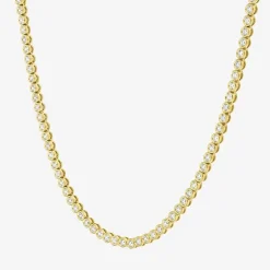 Diamond Addiction (G-H, Si2-I1) Womens White Diamond 14K Gold Over Silver 17 Inch Tennis Necklace